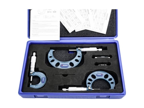 Dasqua 4111-8206 Bøjlemikrometer-sæt Med kontrolmål 0 - 75 mm DIN 863