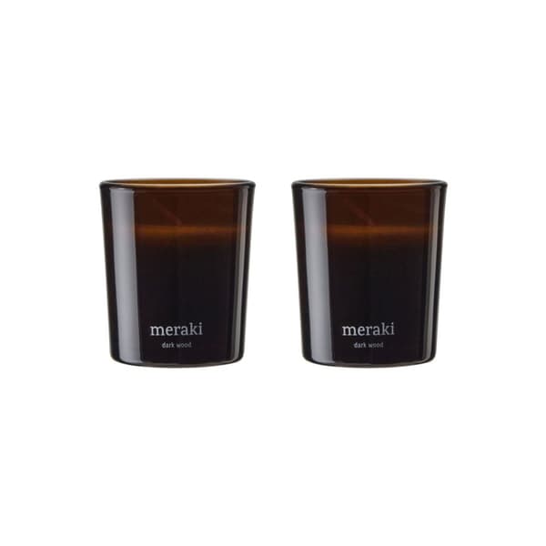Meraki - Scented candle - Dark wood - h: 7 cm, dia: 6 cm
