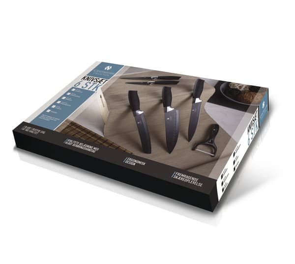 Scandinavian Collection - 6 Pack Knife Set - Sort