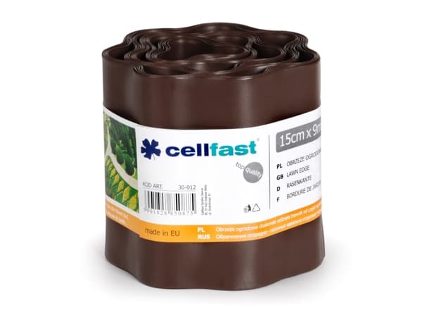 Cellfast puutarhan reunus ruskea 15cm x 9m 30-012