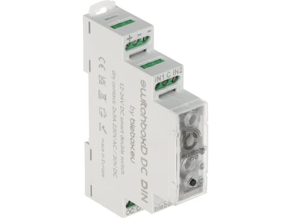 Blebox DOBBELT, POTENSIALFRI INTELLIGENT SWITCHBOX-D-DC-DIN/BLEBOX Wi-Fi, 230V AC, 30V DC