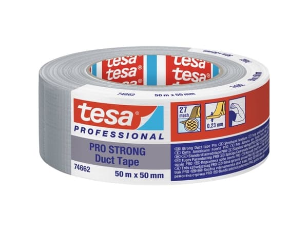 Tesa Canvas teippi 48mx50mm harmaa - PRO 4662 PE48mx50mm harmaa, erityisen korkea liimauslujuus