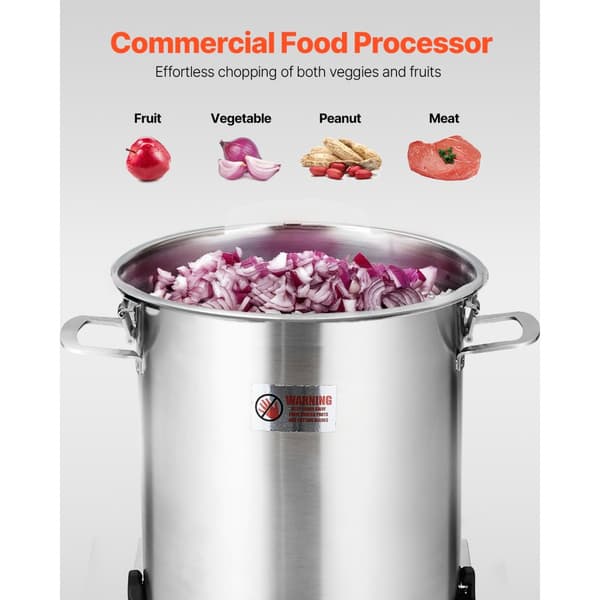 Madprocessor og Grøntsagshakker 18L, fødevaregodkendt rustfrit stål, kraftfuld blender, nem rengøring, slidstærk design