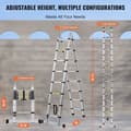 Miniatyrbillede 6 af 11: Teleskopisk forlængerstige 5,0 m, A-form, med stabilisatorstang, sikker og robust til campingvogn, let at opbevare og transportere