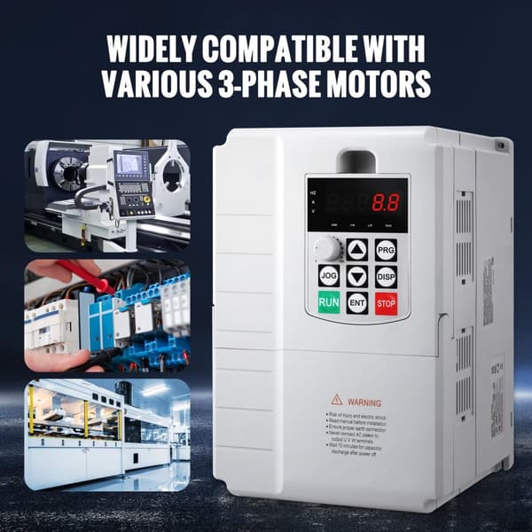 VFD 7,5KW, 34A, 10HP frekvensomformer, variabel hastighed, 3-faset motor, energieffektiv, kompakt design