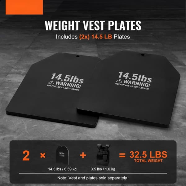 Viktvästplattor, Styrketräning Löppass, 2x14,5 LB tallrikar för Gymträning