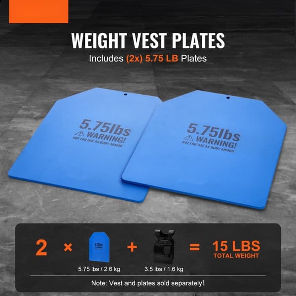 Vægtvest plader til styrketræning, 2x5,75 LB, justerbar vægt, komfortabel pasform, ideel til løbetræning
