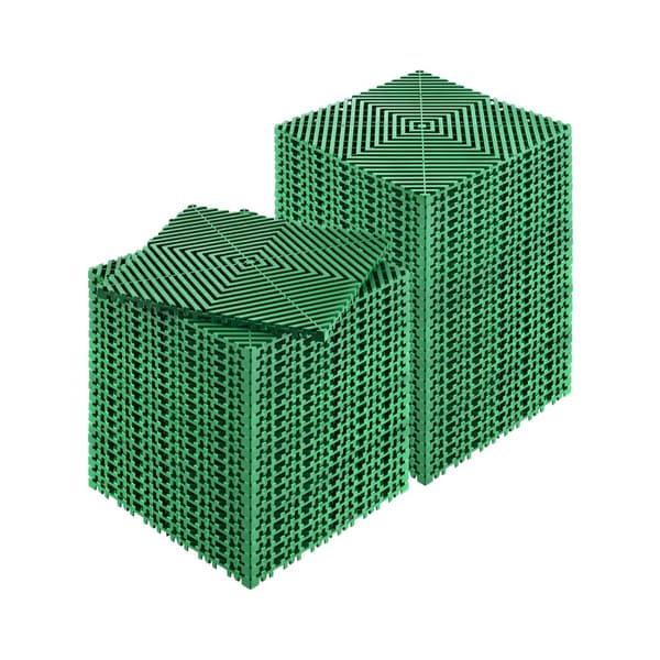 Sammenlåsende drænmåtte, 12x12 modulære gulvfliser, vandafledende, holdbare, lette at installere