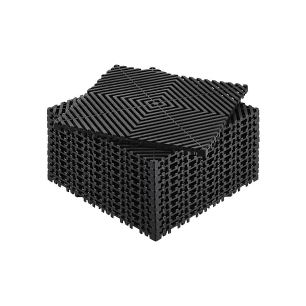 Drænmåtte, Modulær Sammenlåsende Pude 12 x 12, Drængulvfliser i holdbart materiale, nem installation, skridsikker design