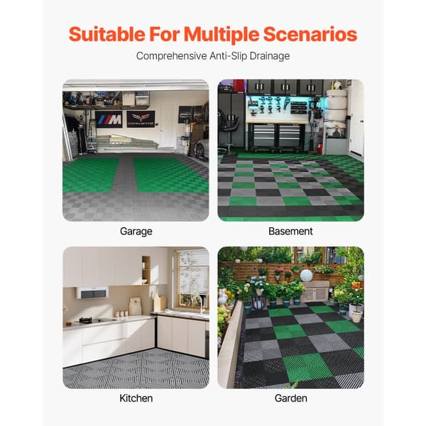 Viemäröintimatto, Viemäröintilattialaatta 12 x 12, Modulaarinen lukituslaatta
