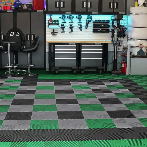 Modulær drænmåtte, 12 x 12 sammenlåsende gulvflise, vandafledende, holdbar, let at installere