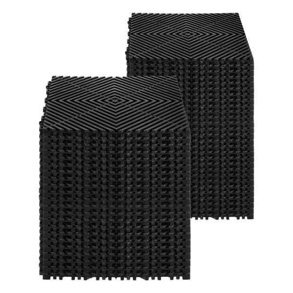 Modulær drænmåtte, 12 x 12 sammenlåsende gulvflise, vandafledende, holdbar, let at installere