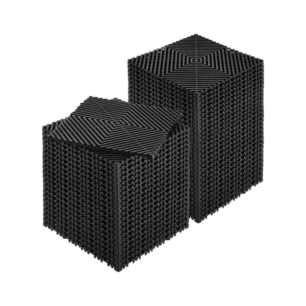 Modulær drænmåtte, 12 x 12 sammenlåsende gulvflise, vandafledende, holdbar, let at installere