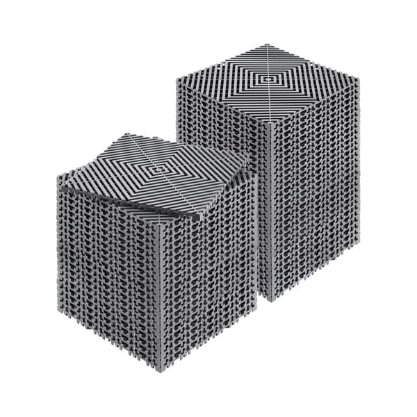 Drænmåtte, Sammenlåsende Drænpude, 12 x 12 Moduler, Holdbar, Vandafledende, Let at Installere