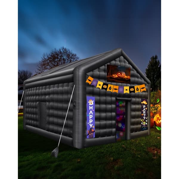 Oppustelig natklub, 16,4 x 13,1 x 12,5 ft festtelt, LED-lys, nem opsætning, perfekt til fester og begivenheder