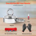 Miniatyrbillede 3 af 11: 1000 LBS Stærk Fiskemagnet Kit, Dobbeltsidet Trækkraft, Med Reb og Karabinhager, Ideel til Fiskeri og Morskab