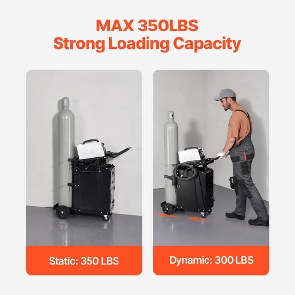 Svejsevogn 2 Skuffer, Heavy Duty, låsbart kabinet, 350 lbs kapacitet, robust konstruktion, optimal opbevaring