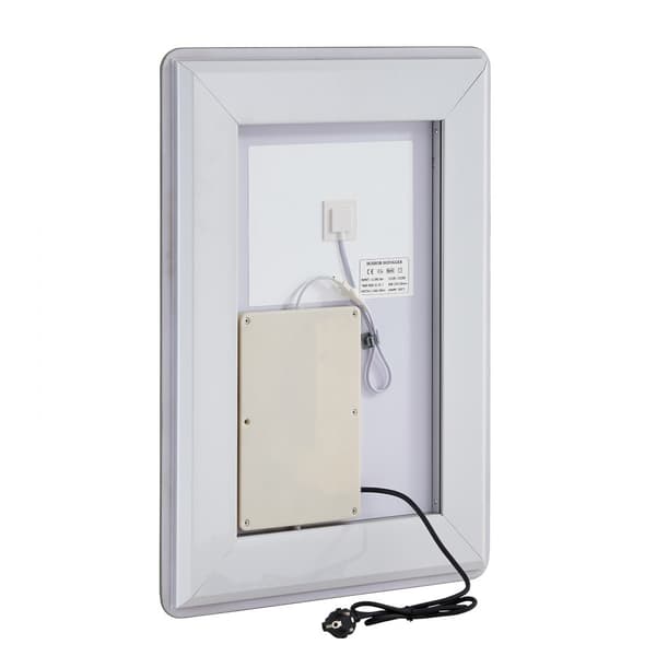 LED Badrumsspegel 3-färg, Väggmonterad Sminkspegel 50x70cm, Anti-dim Funktion