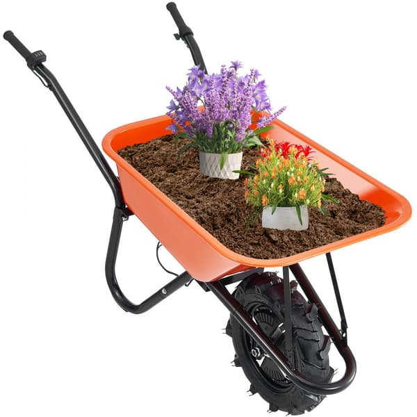 Sähköinen Kottikärrykärry, Yksi Pyöräinen 5 Cu Ft, Moottorikäyttöinen Kippikärry 150 kg