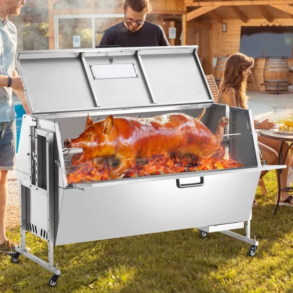 Rotisserie BBQ Grill, Roaster Spit, 60W, 286 LBS, för Gris, Lamm, Kycklingstek