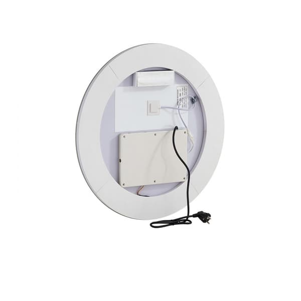 LED Badeværelsesspejl, Rund 60cm, 3 farver, anti-dug, vægmonteret, ideelt til makeup og morgenrutine