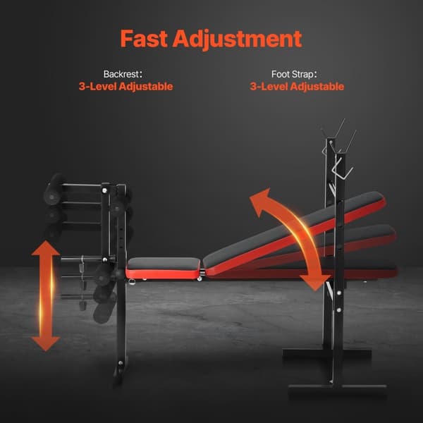 Vægtbænk til Sit Ups, Justerbar Sammenfoldelig Hjemmegymnastik, Robust design, Pladsbesparende, Effektiv styrketræning