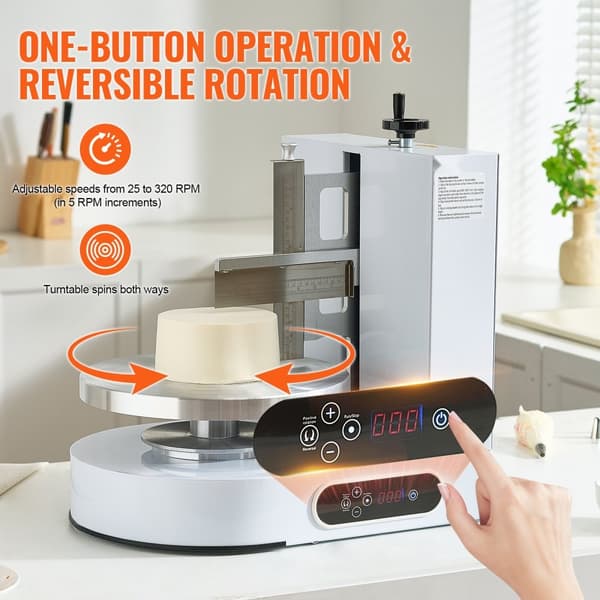 Kagedekorationsmaskine, Frosting Spreader til 4 - 12 Kager, Justerbar bredde, Ergonomisk greb, Let at rengøre