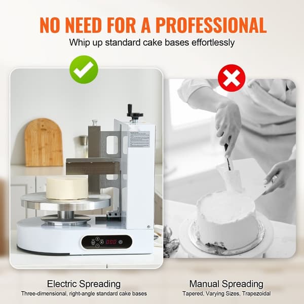 Kagedekorationsmaskine, Frosting Spreader til 4 - 12 Kager, Justerbar bredde, Ergonomisk greb, Let at rengøre