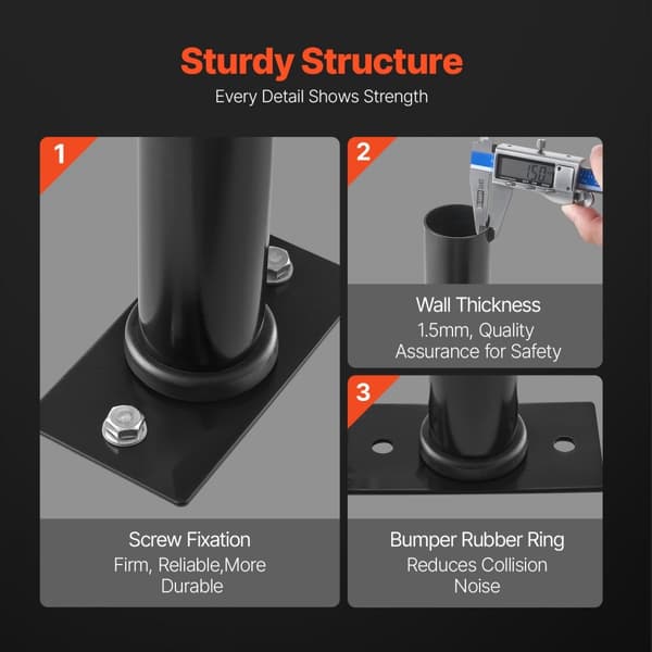 Vægmonteret vægtpladeholder, Home Gym vægtopbevaringsstativ, 4 pakke, robust design, pladsbesparende opbevaring