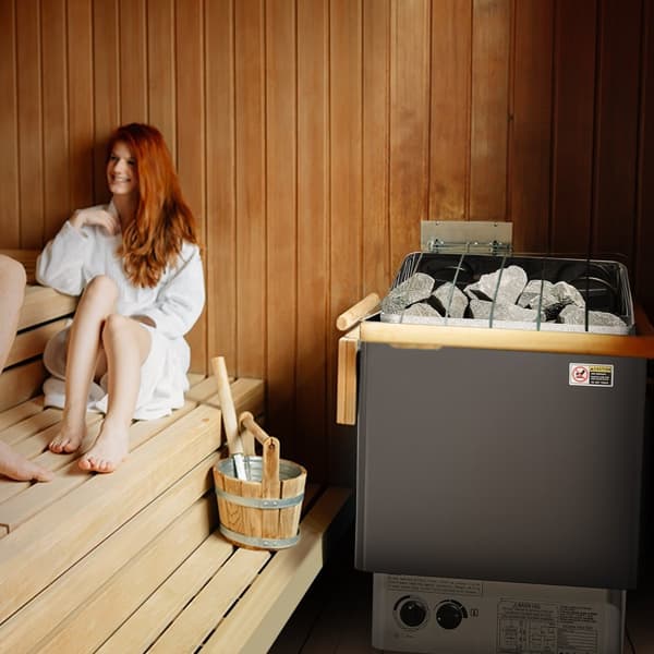 8KW Elektrisk Saunaovne, Indbygget Styring, Ideel til 8-12 m³ Hjemmespa, Energibesparende, Hurtig Opvarmning