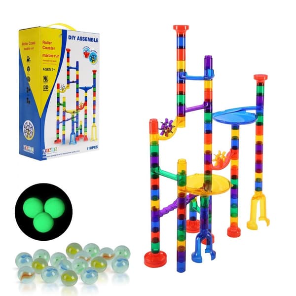 Marmorlopp Set 110 ST, STEM-leksak, Utbildningsklossar, Perfekt present för barn
