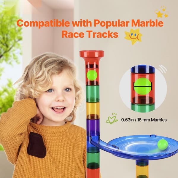 Marmorlopp Set 110 ST, STEM-leksak, Utbildningsklossar, Perfekt present för barn