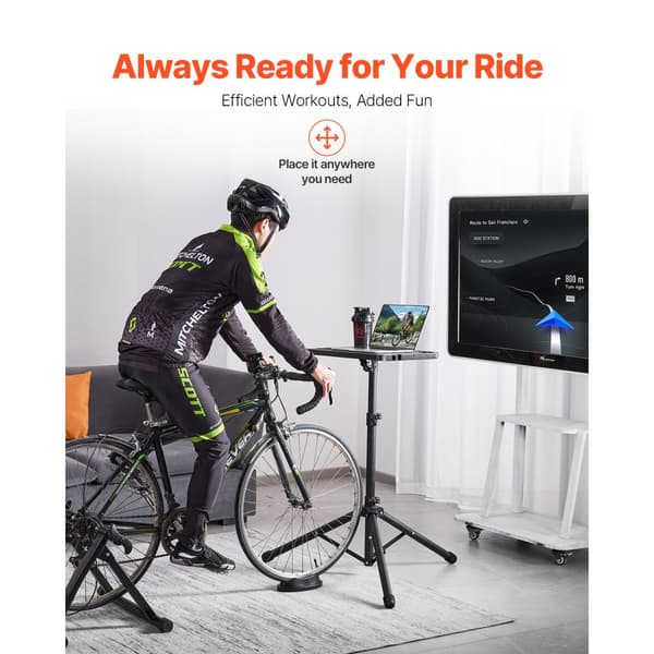 Kiinteä Pyöräilypöytä, Bike Trainer -Kuntopöytä, Kolmion Tuki, Kestävä ja Vankkarakenteinen