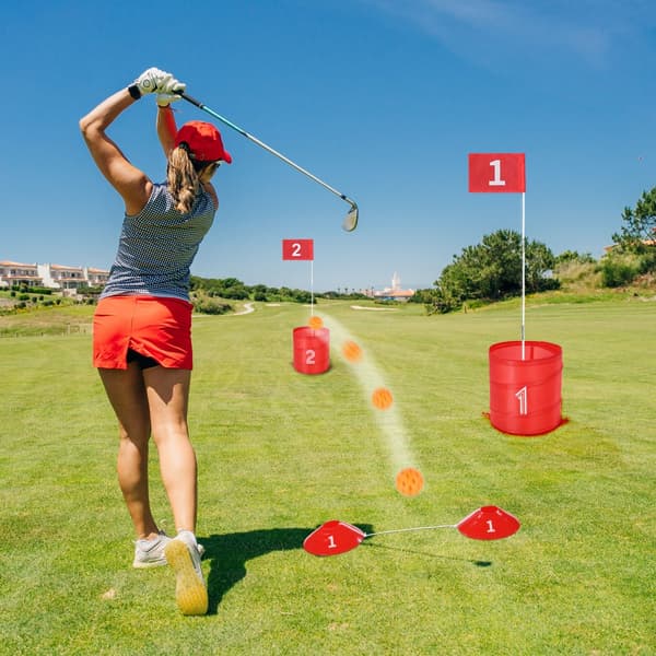 Golf-peli takapihalle, 6-reikäinen Kannettava Ämpärigolf, lapsille ja aikuisille sopiva