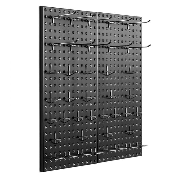 Metallinen Reikälevy Paneelit 2 kpl, 24 x 12, Seinäorganisaattori Autotallityökaluille