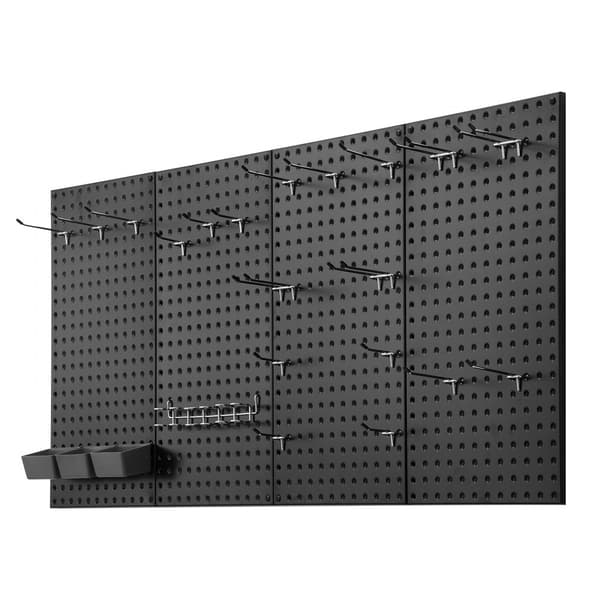 Metallinen reikälevypaneeli, 4 paneelia 24x12, Seinäjärjestäjä autotallityökaluille, kestävä ja helppo asentaa