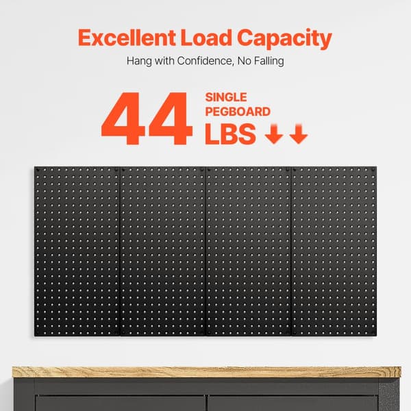 Metallinen reikälevypaneeli, 4 paneelia 24x12, Seinäjärjestäjä autotallityökaluille, kestävä ja helppo asentaa