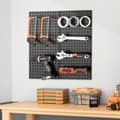 Miniatyrbillede 8 af 11: Metal Pegboard Paneler, 2 paneler 32 x 16, Vægorganizer til garageværktøj, holdbart design, nem installation
