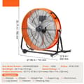 Miniatyrbillede 7 af 11: Trommeventilator 24 tommer, Højhastigheds Industriel, 3-hastigheds timer, ideel til lager og store rum, effektiv luftcirkulation