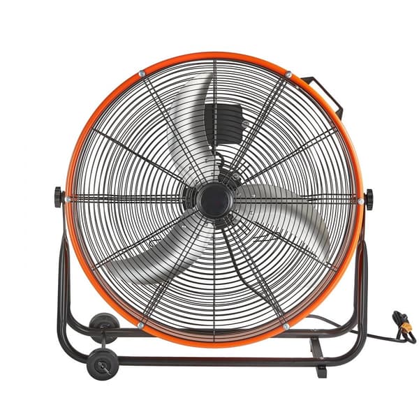 Trommeventilator 24 tommer, Højhastigheds Industriel, 3-hastigheds timer, ideel til lager og store rum, effektiv luftcirkulation