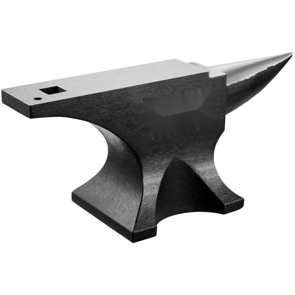 Enkel Horn Ambolt 110 lbs, Støbt Stål, Rund Horn Ambolt til Smede, høj kvalitet, robust konstruktion, ideel til metalbearbejdning