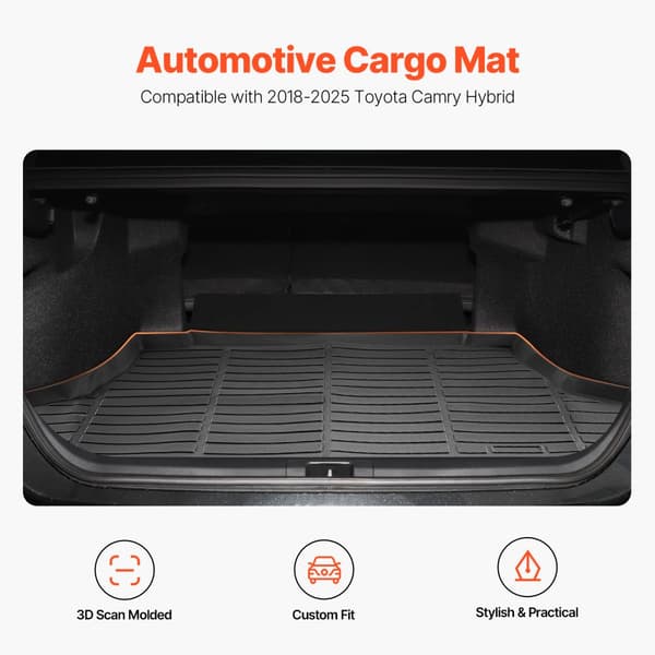 Cargo Mat TPE, Custom Fit til Toyota Camry 2018-2025, all weather, holdbar, skridsikkert design, nem installation