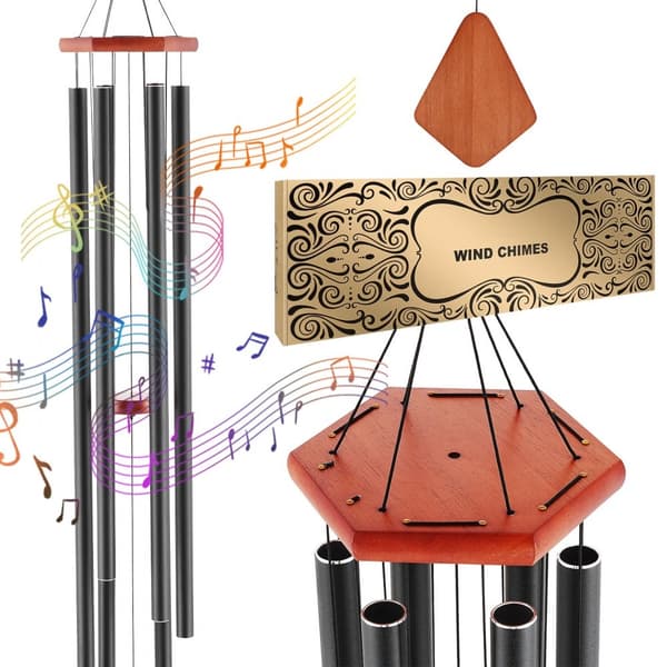Vindklokker i Aluminium, 1524 mm, Dybt Tone, Udendørs Memorial Klokker, Holder til Vejr, Beroligende Musik