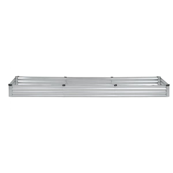 Metallisk hævet haveseng, 12x4x1 fod, galvaniseret plantekasse, holdbar, vejrbestandig, sølv finish