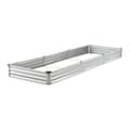 Miniatyrbillede 10 af 11: Metallisk hævet haveseng, 12x4x1 fod, galvaniseret plantekasse, holdbar, vejrbestandig, sølv finish