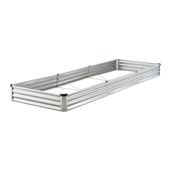 Metallisk hævet haveseng, 12x4x1 fod, galvaniseret plantekasse, holdbar, vejrbestandig, sølv finish