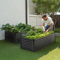 Miniatyrbillede 8 af 11: Metal Hævet Haveseng 6x3x2ft, Galvaniseret Plantekasse, Mørkegrå, Holdbar og Vandafvisende, Ideel til Udendørs Brug