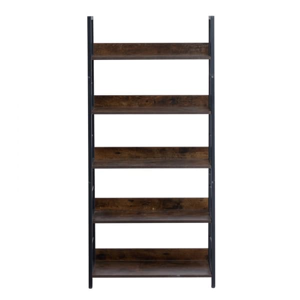 Rustik Metal Bogreol, 5-Tier Reol, ideel til Stue, Soveværelse & Kontor, holdbar konstruktion, moderne design