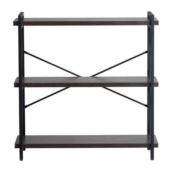 Rustik Metal Bogreol, 3-lags Reol til Stue, Soveværelse & Kontor, holdbar, moderne design, pladsbesparende løsning