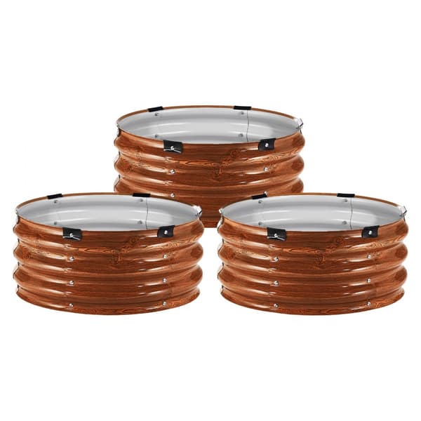 Metall Upphöjd Trädgårdssäng 2x1 Fot, 3-Pack, Utomhus Galvaniserad Plantering, Perfekt för Träsäd